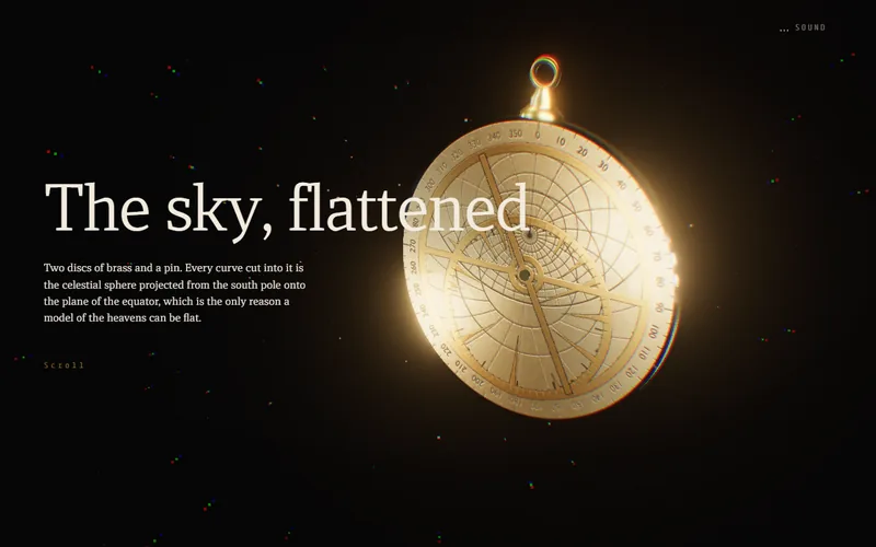 Screenshot of the Astrolabe, night cut website