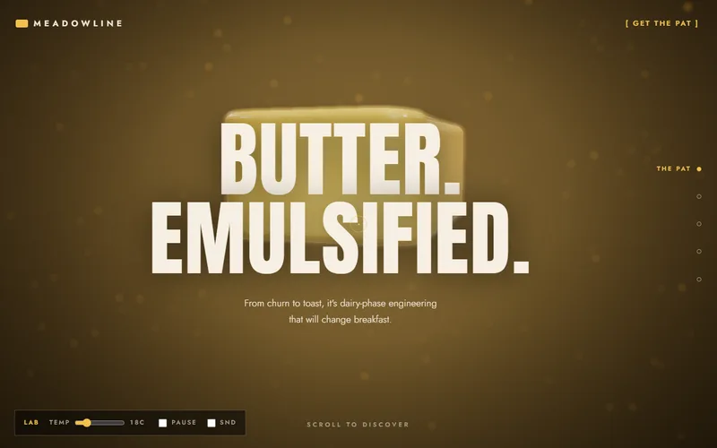 Screenshot of the MEADOWLINE: Butter. Emulsified. website