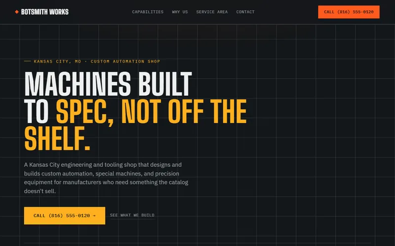 Screenshot of the BotSmith Works website