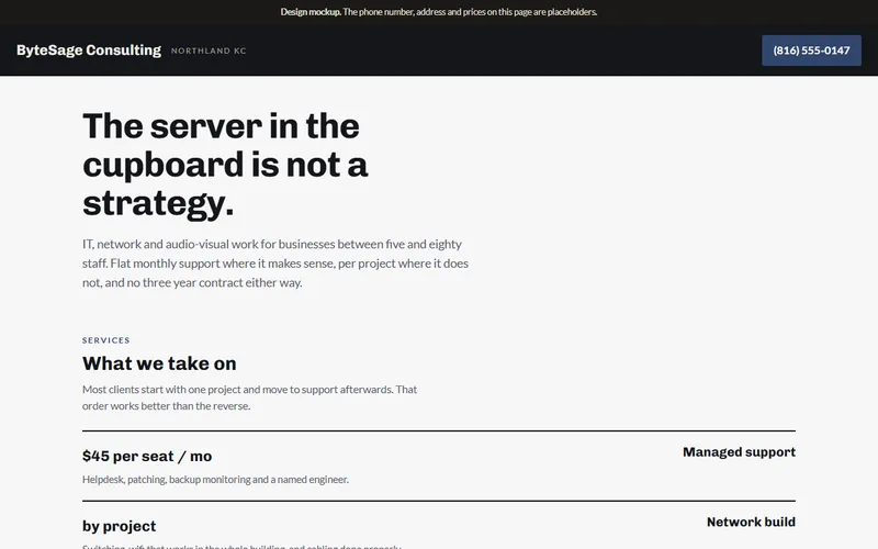 Screenshot of the ByteSage Consulting website