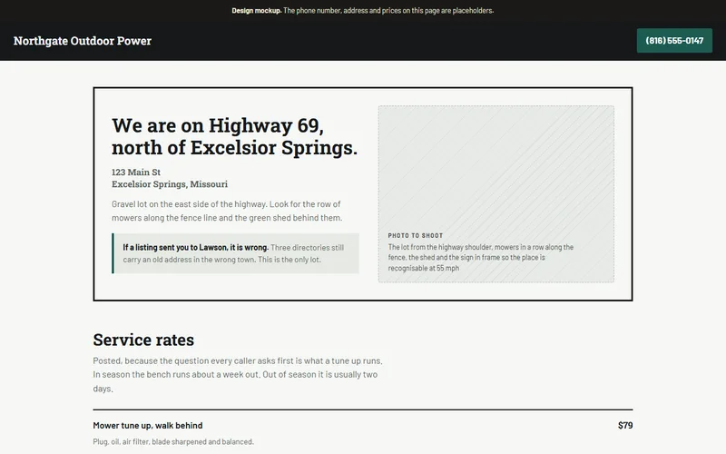 Screenshot of the Northgate Outdoor Power website