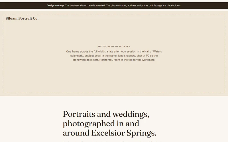 Screenshot of the Siloam Portrait Co. website