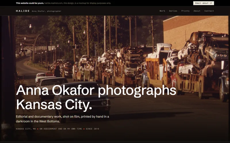 Screenshot of the Halide website