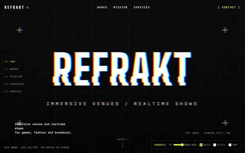 Screenshot of the REFRAKT website