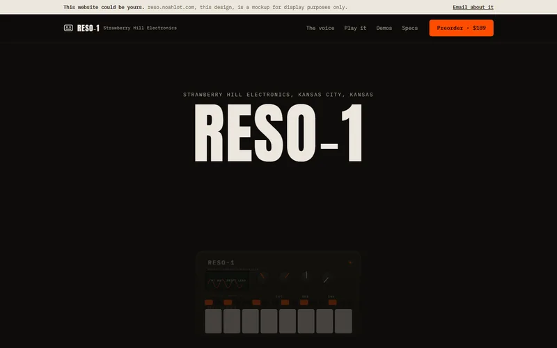 Screenshot of the RESO-1 website